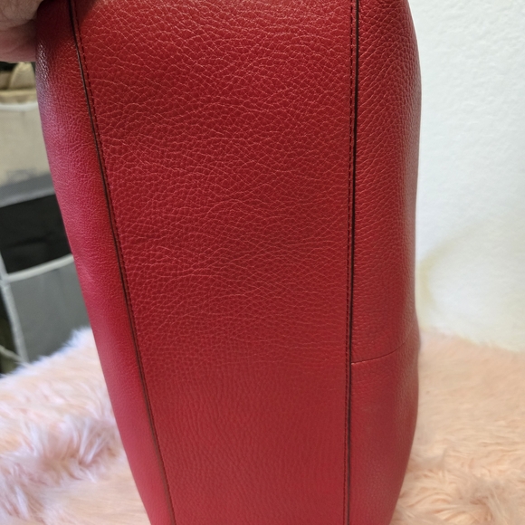 Coach Red Leather Tote Bag - Picture 4 of 11